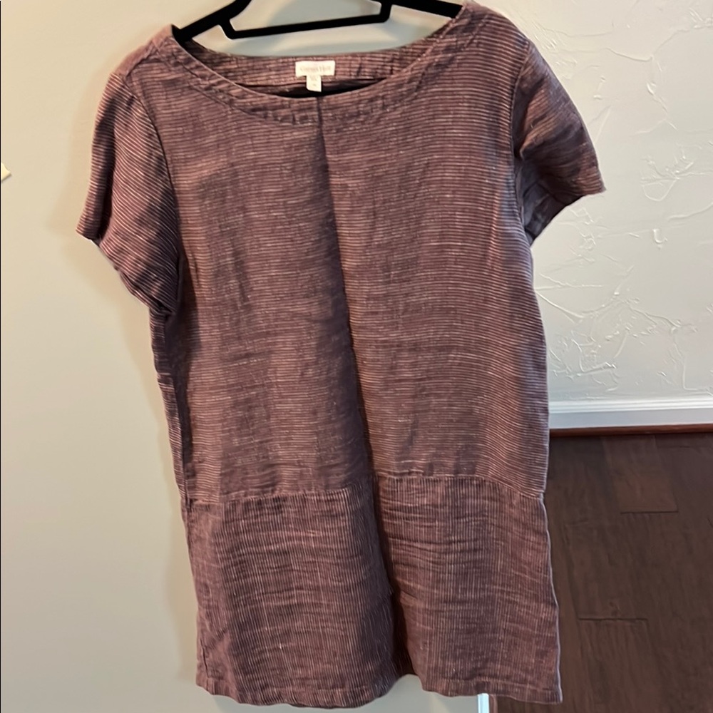 Linen- Women's Purple dress knee length